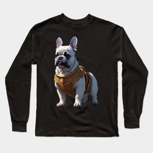 Badass Frenchie in Golden Armor Long Sleeve T-Shirt